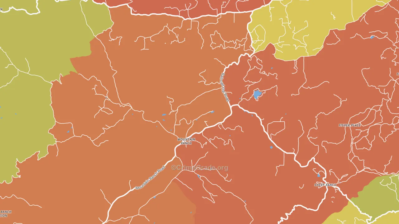 Mountain Ranch, CA Map of Vandalism Rates