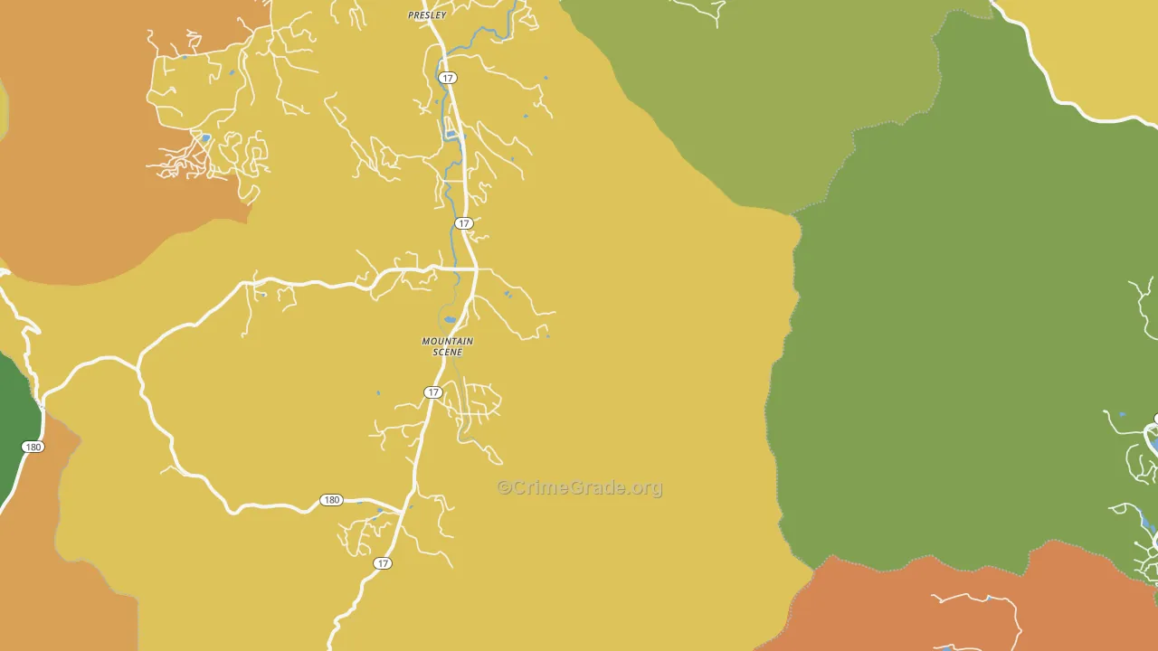 Mountain Scene, GA Map of Vandalism Rates