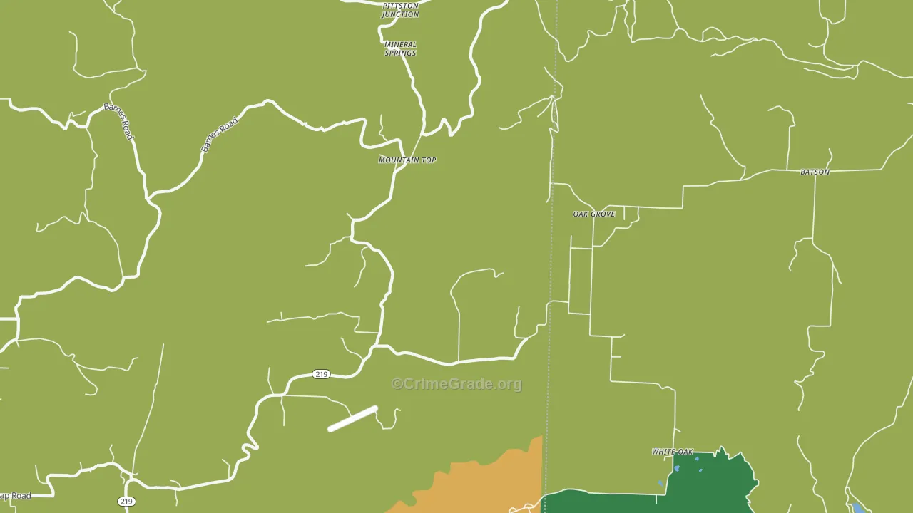 Mountain Top, AR Map of Vandalism Rates