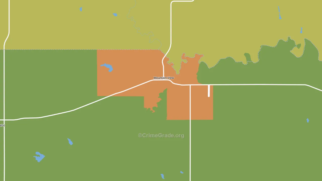 Mountain View, OK Map of Vandalism Rates