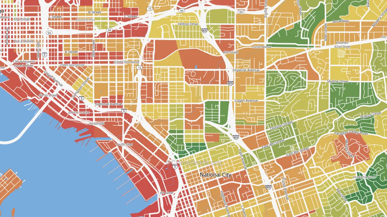 Mountain View San Diego, San Diego, CA Map of Vandalism Rates