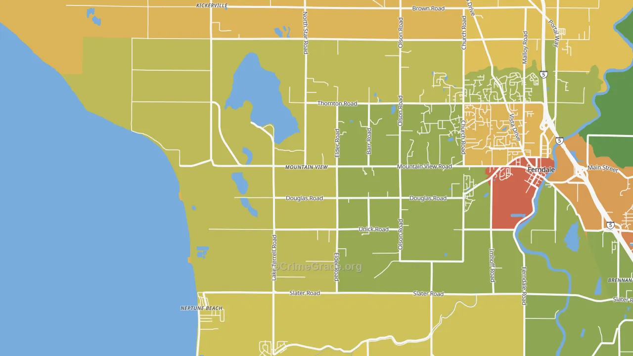 Mountain View, WA Map of Vandalism Rates