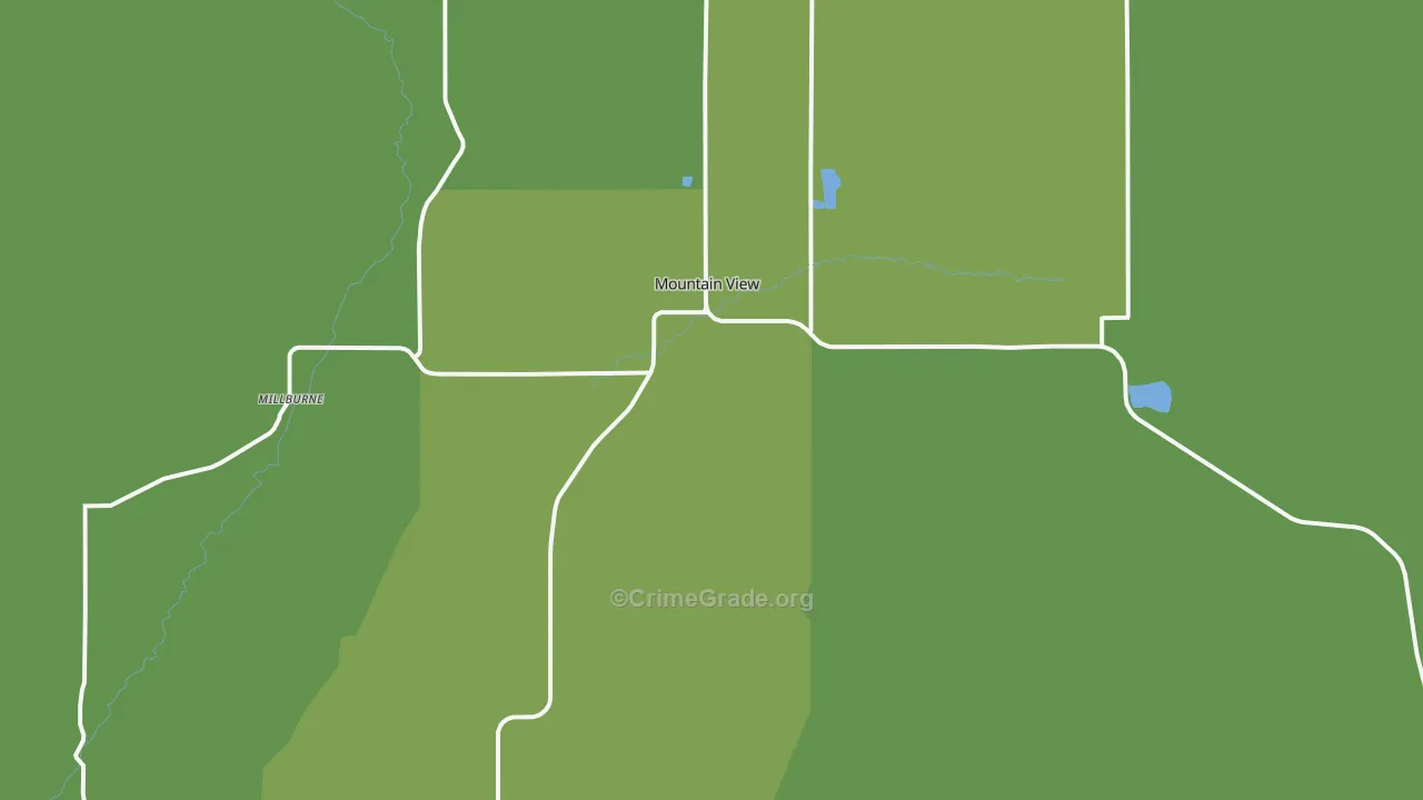 Mountain View, WY Map of Vandalism Rates