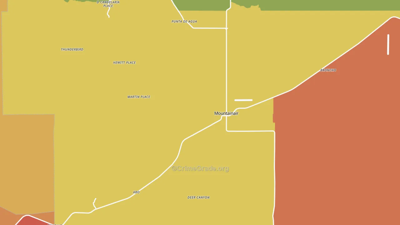Mountainair, NM Map of Vandalism Rates