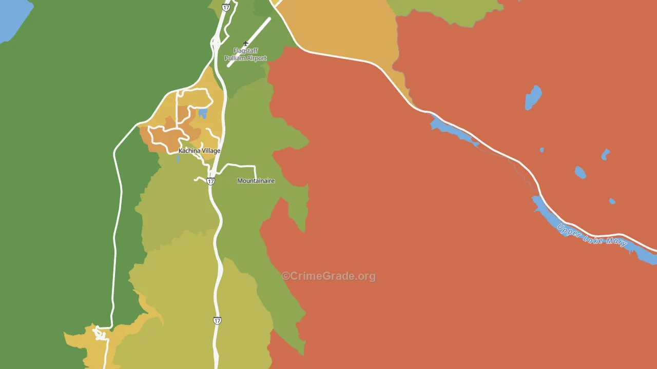 Mountainaire, AZ Map of Vandalism Rates