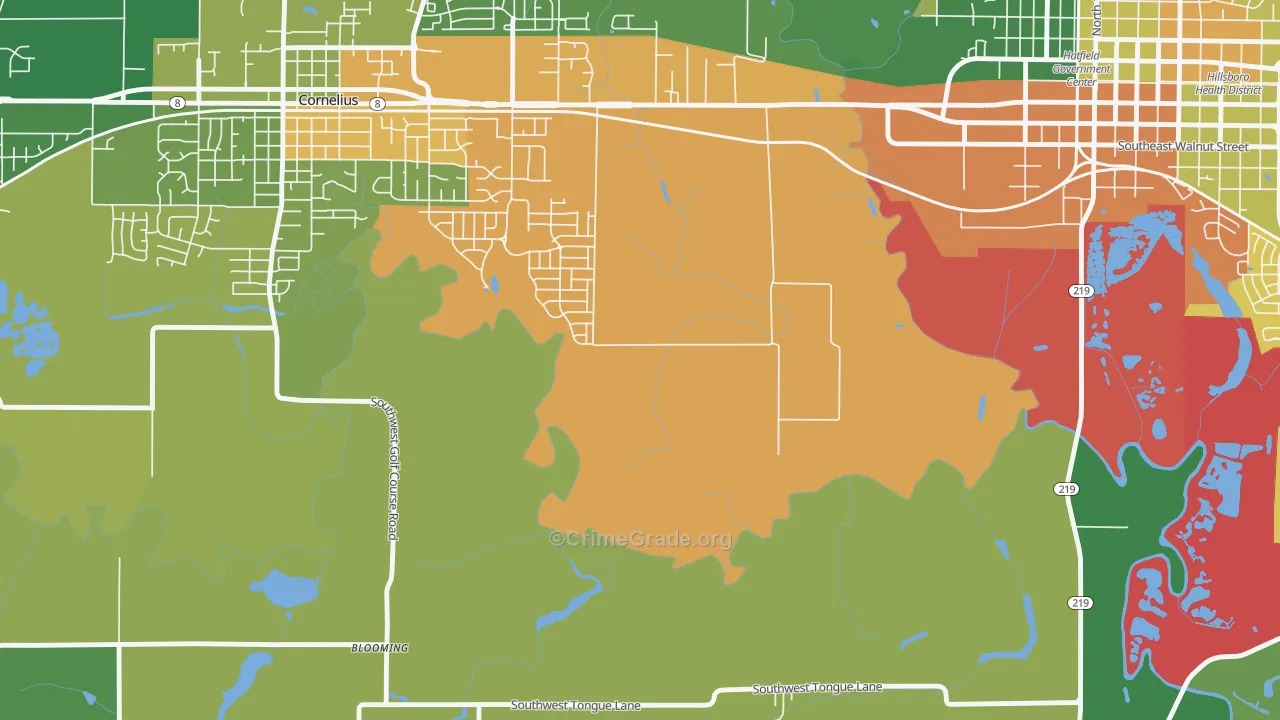 Mountaindale, OR Map of Vandalism Rates