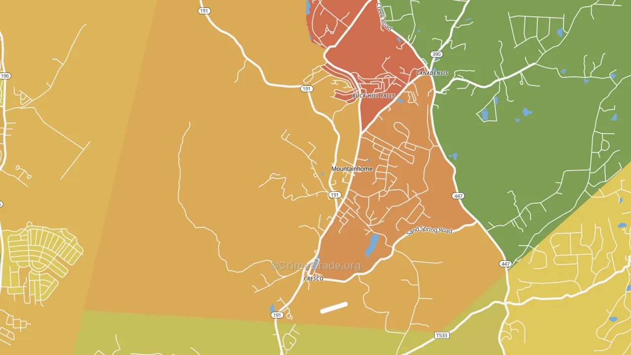Mountainhome, PA Map of Vandalism Rates