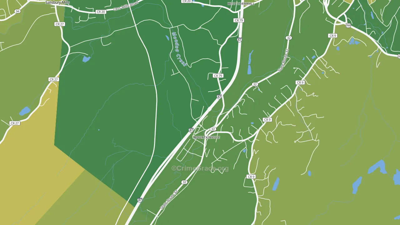 Mountainville, NY Map of Vandalism Rates