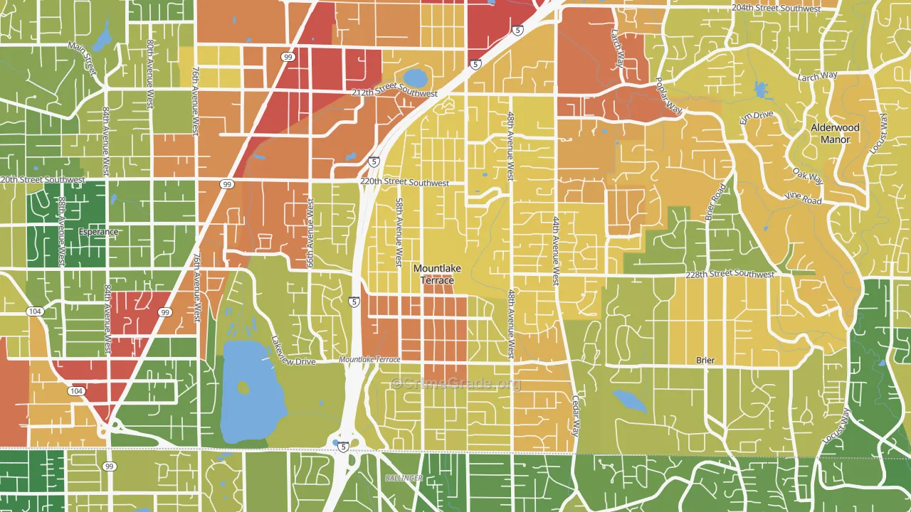Mountlake Terrace, WA Map of Vandalism Rates