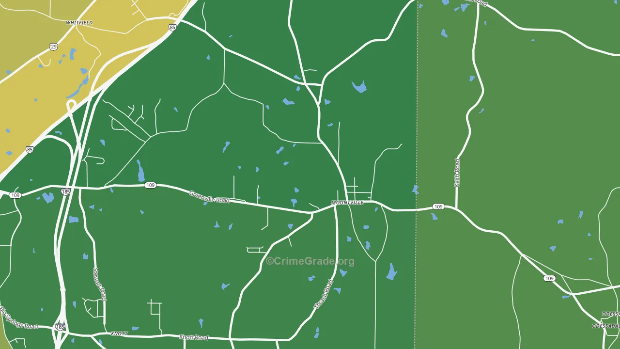 Mountville, GA Map of Vandalism Rates