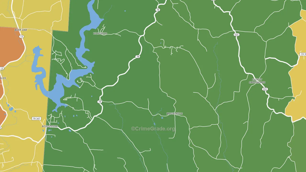 Mountville, OH Map of Vandalism Rates