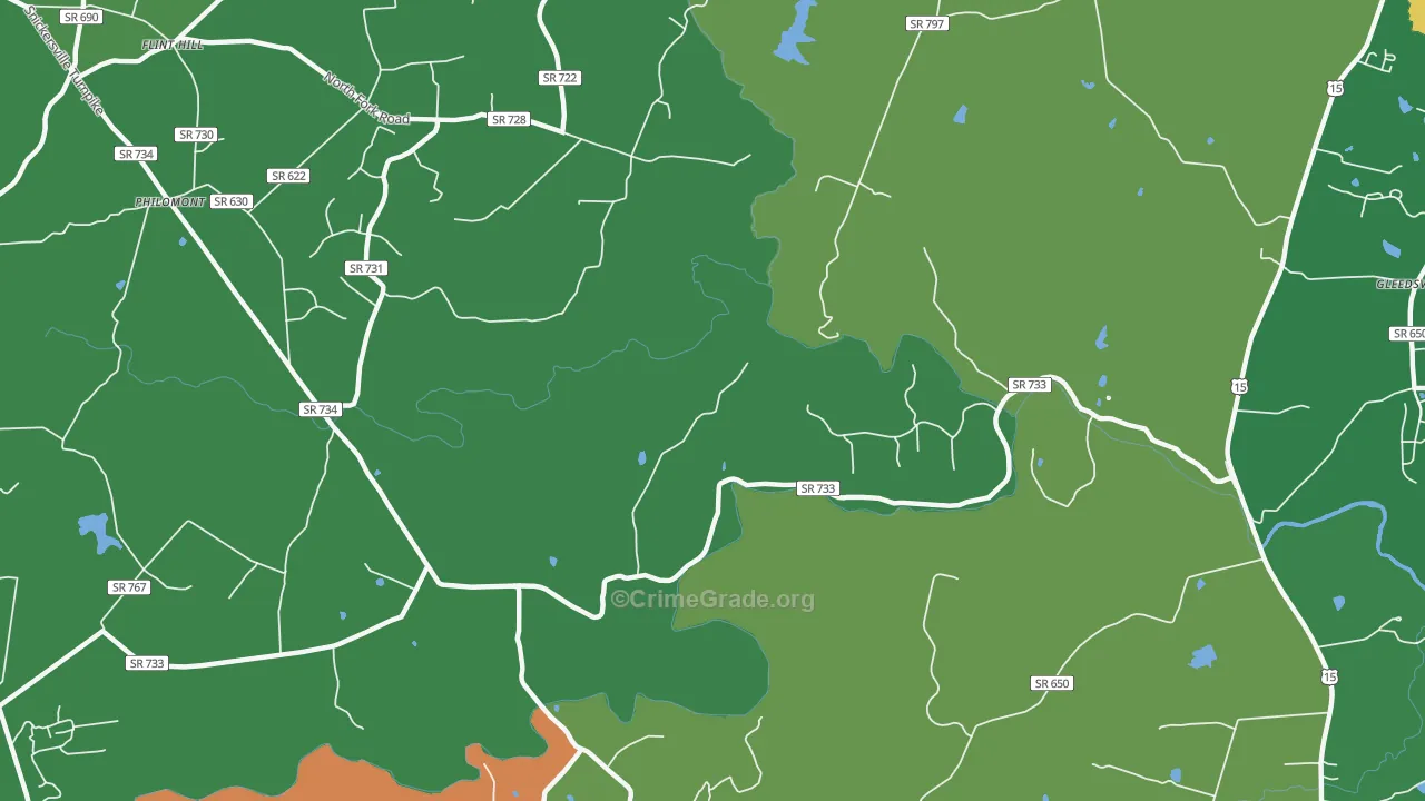 Mountville, VA Map of Vandalism Rates