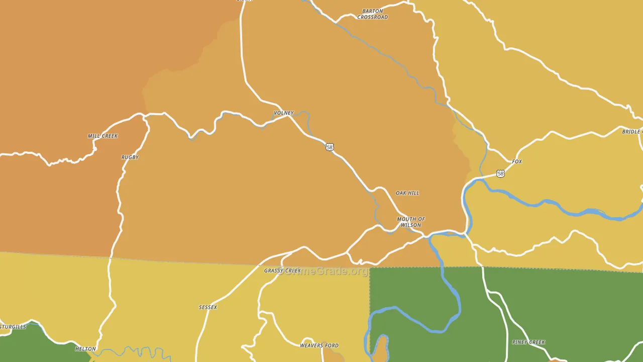Mouth Of Wilson, VA Map of Vandalism Rates