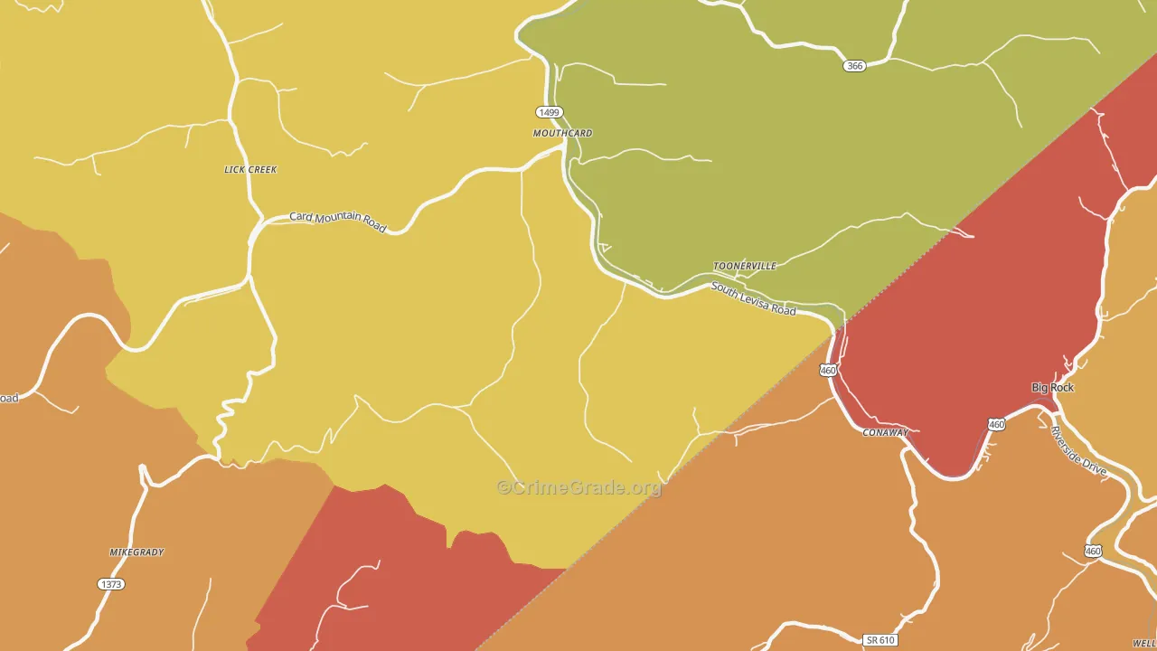 Mouthcard, KY Map of Vandalism Rates