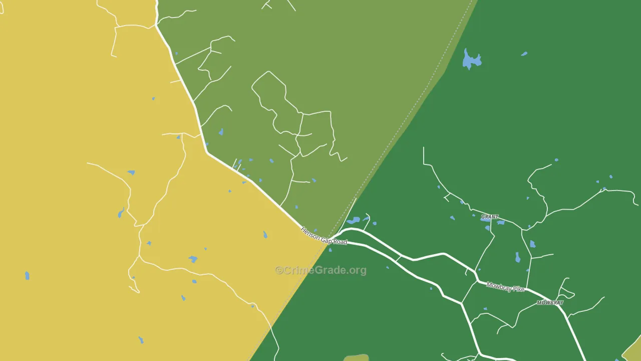 Mowbray, TN Map of Vandalism Rates