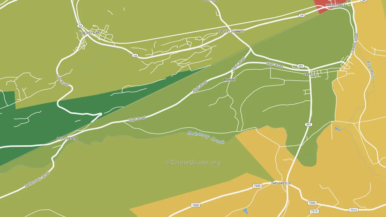 Mowry, PA Map of Vandalism Rates