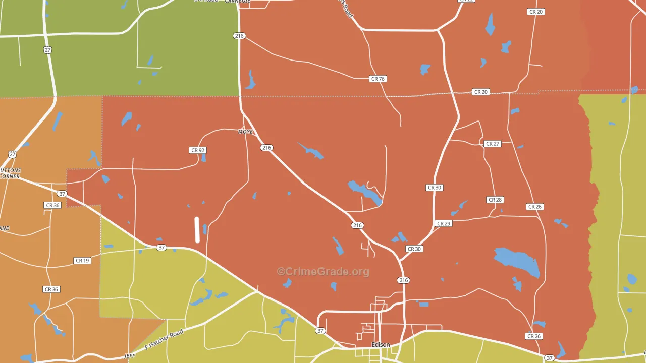 Moye, GA Map of Vandalism Rates