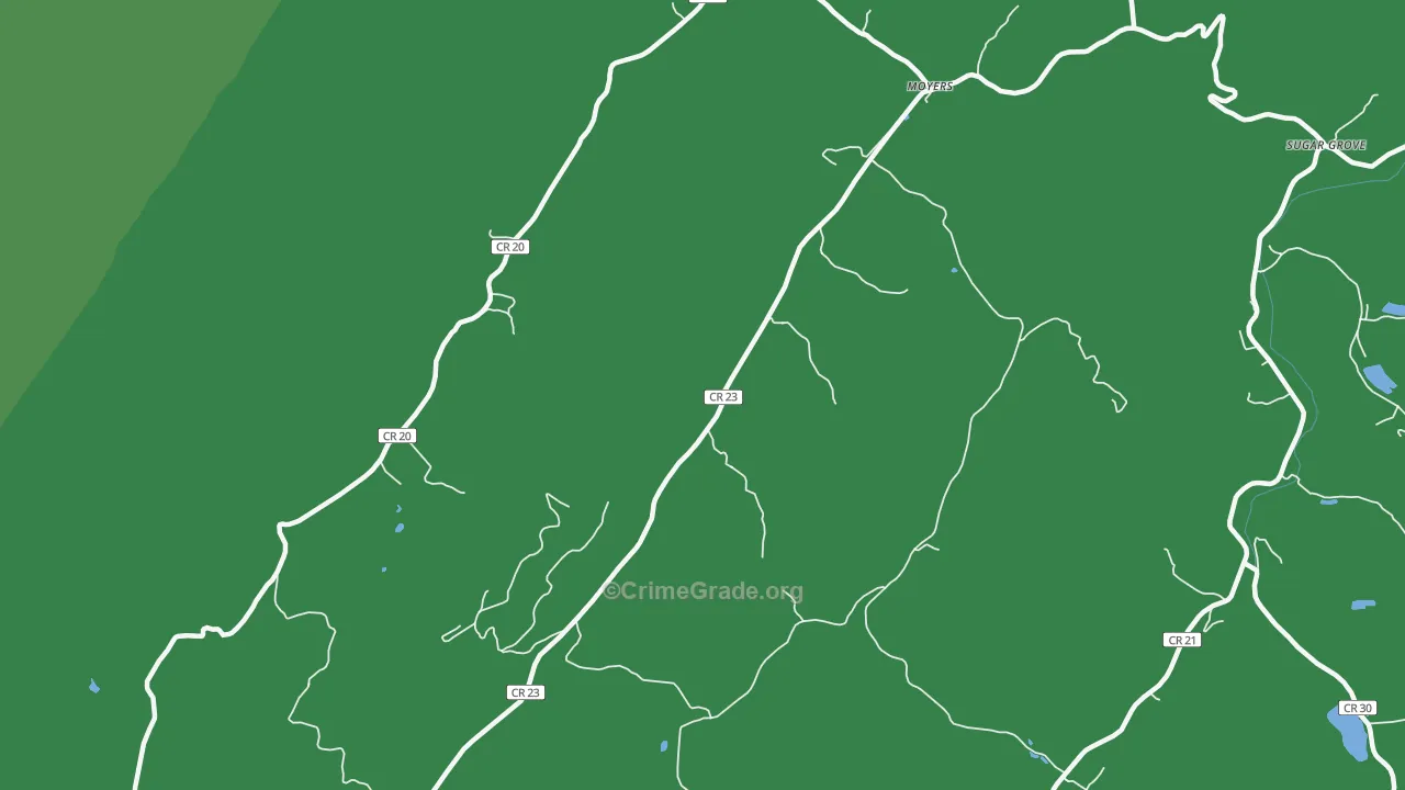 Moyers, WV Map of Vandalism Rates