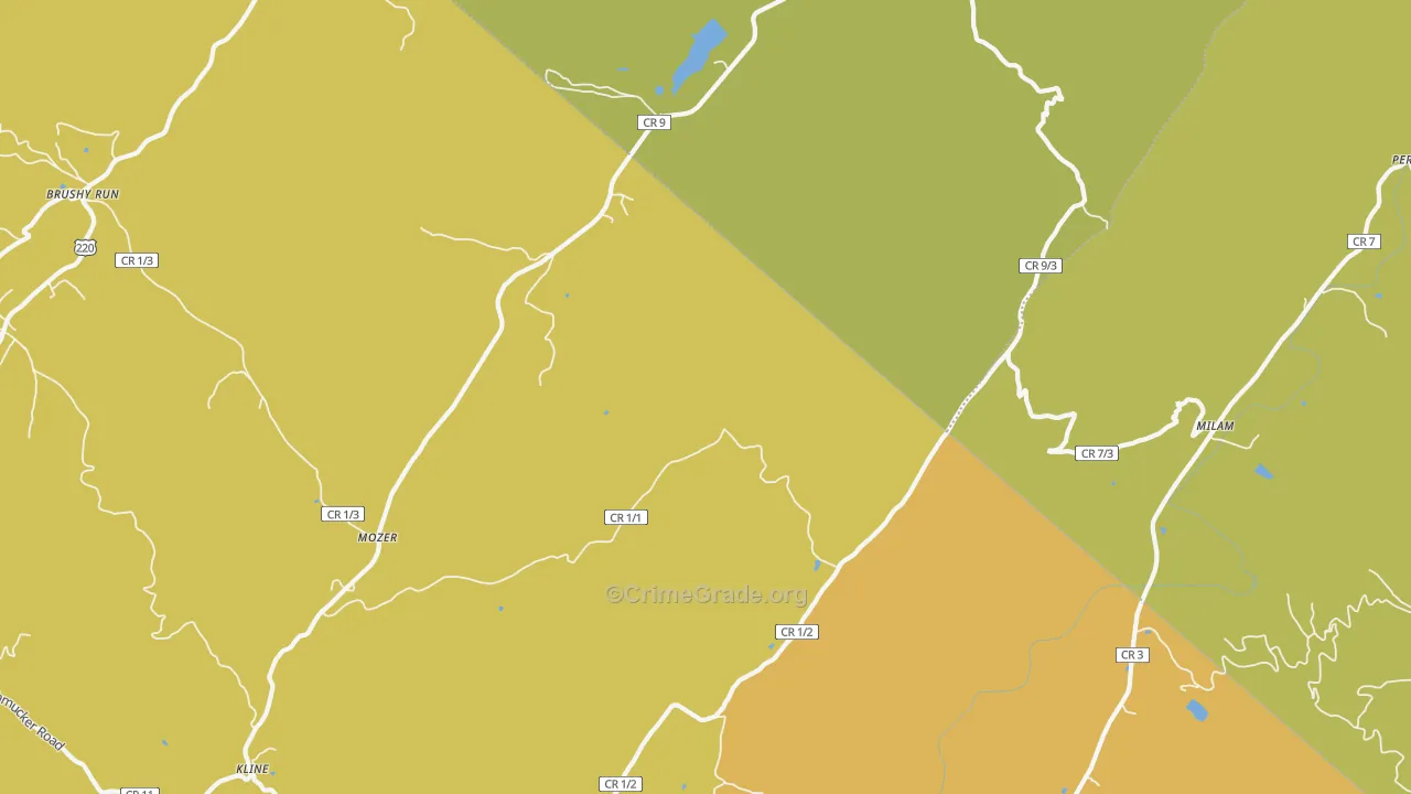Mozer, WV Map of Vandalism Rates