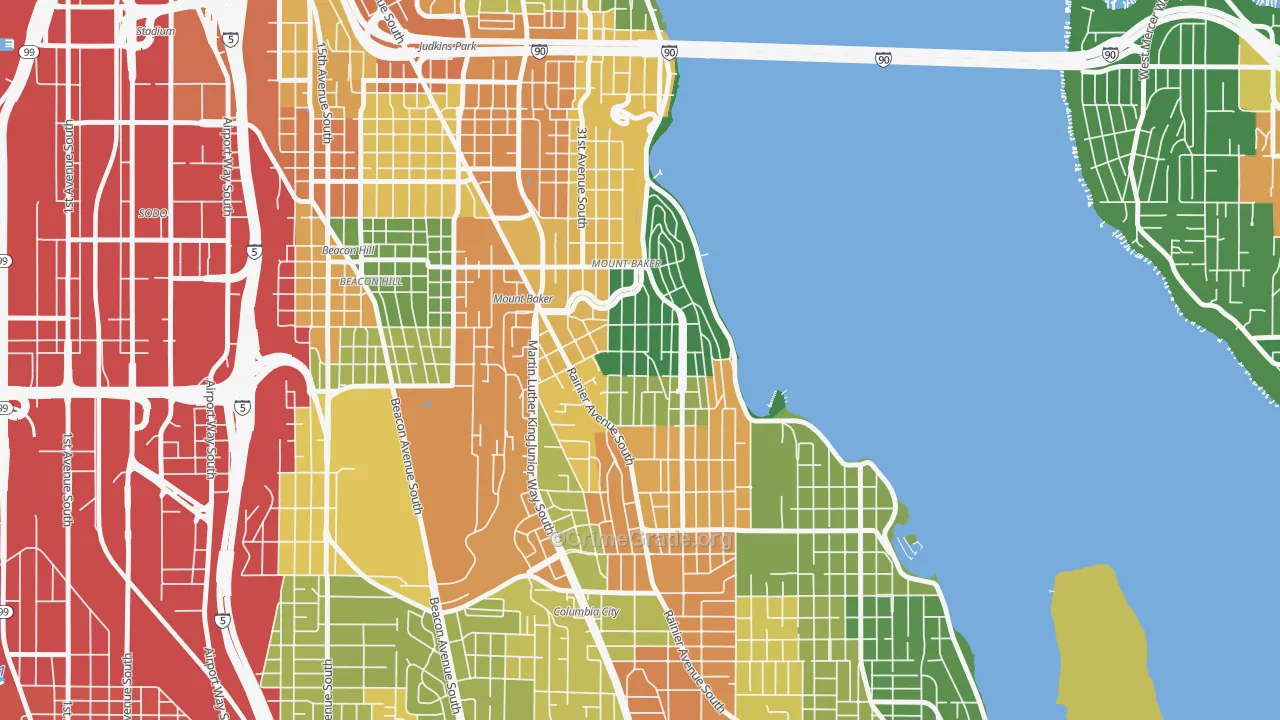 Mt. Baker, Seattle, WA Map of Vandalism Rates