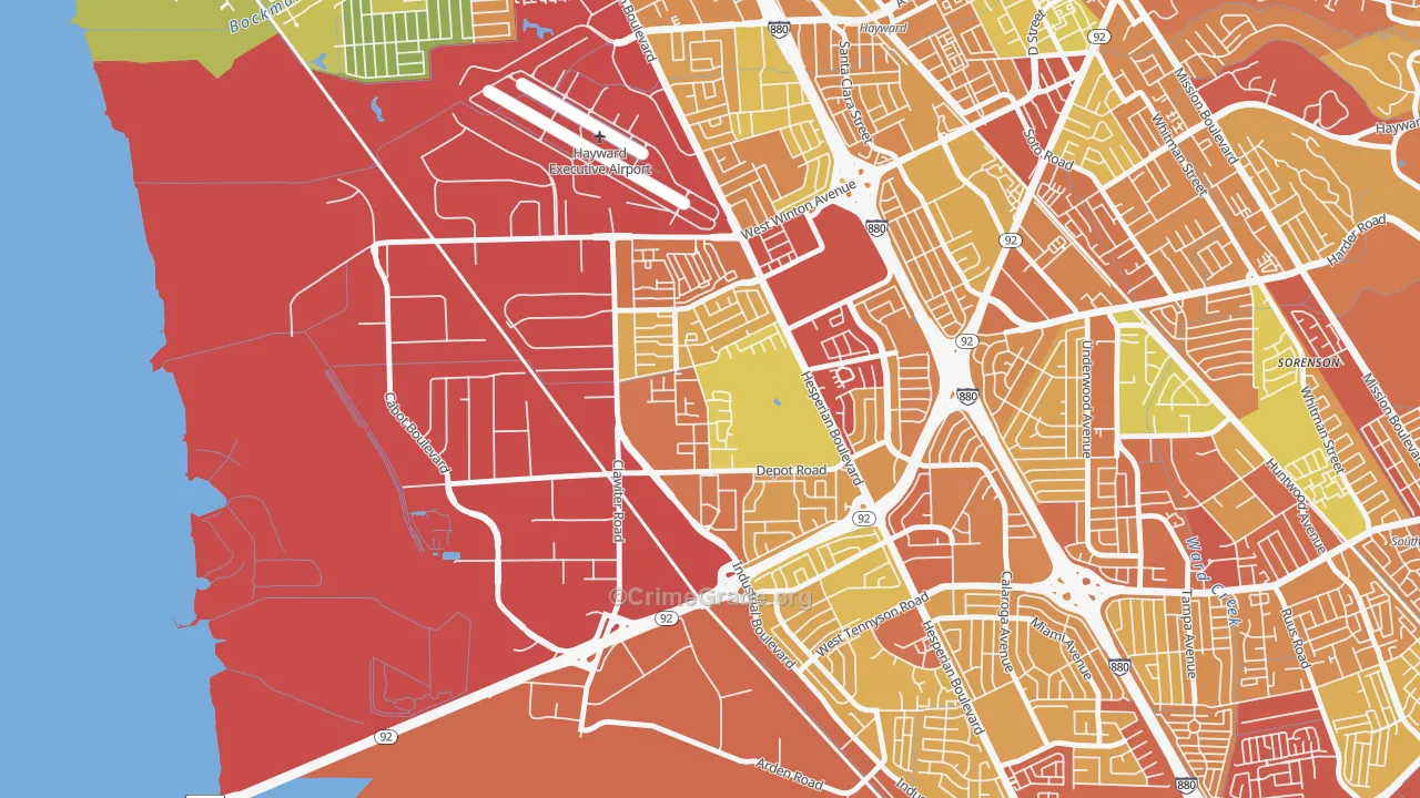 Mt Eden, Hayward, CA Map of Vandalism Rates