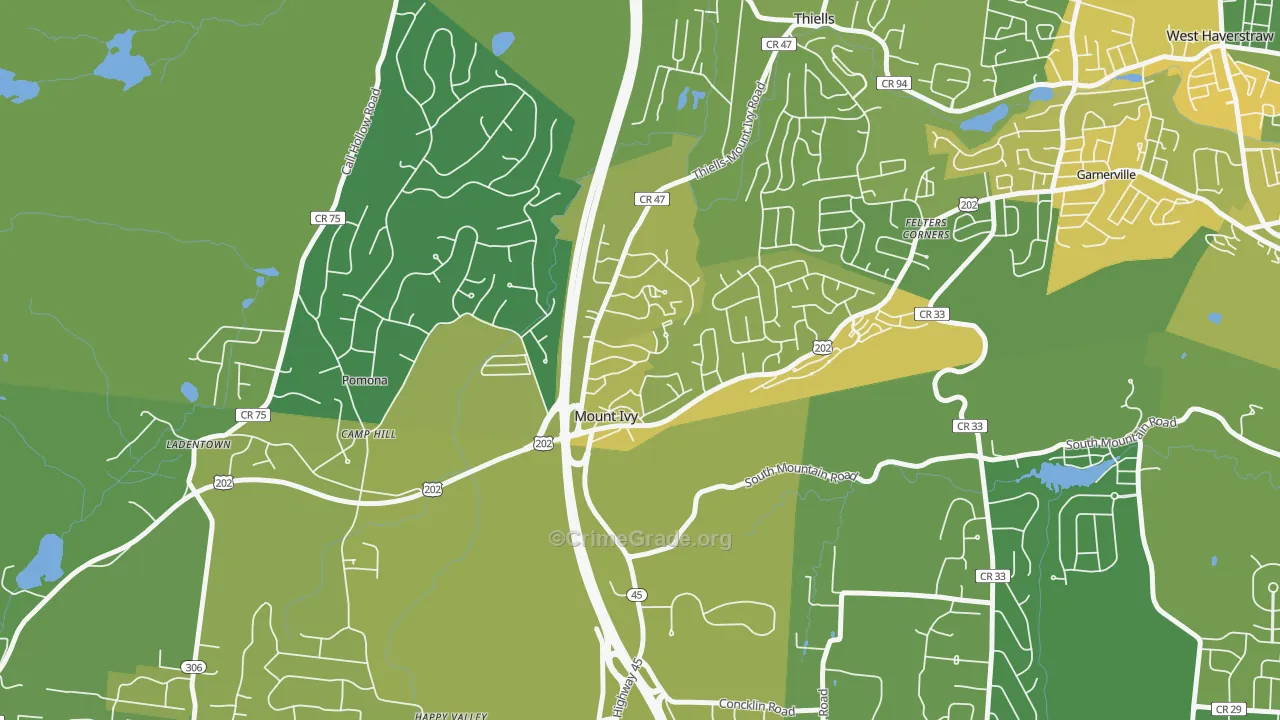 Mt Ivy, Pomona, NY Map of Vandalism Rates
