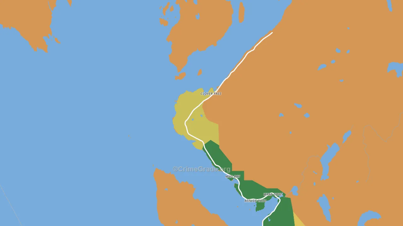 Mud Bay, AK Map of Vandalism Rates