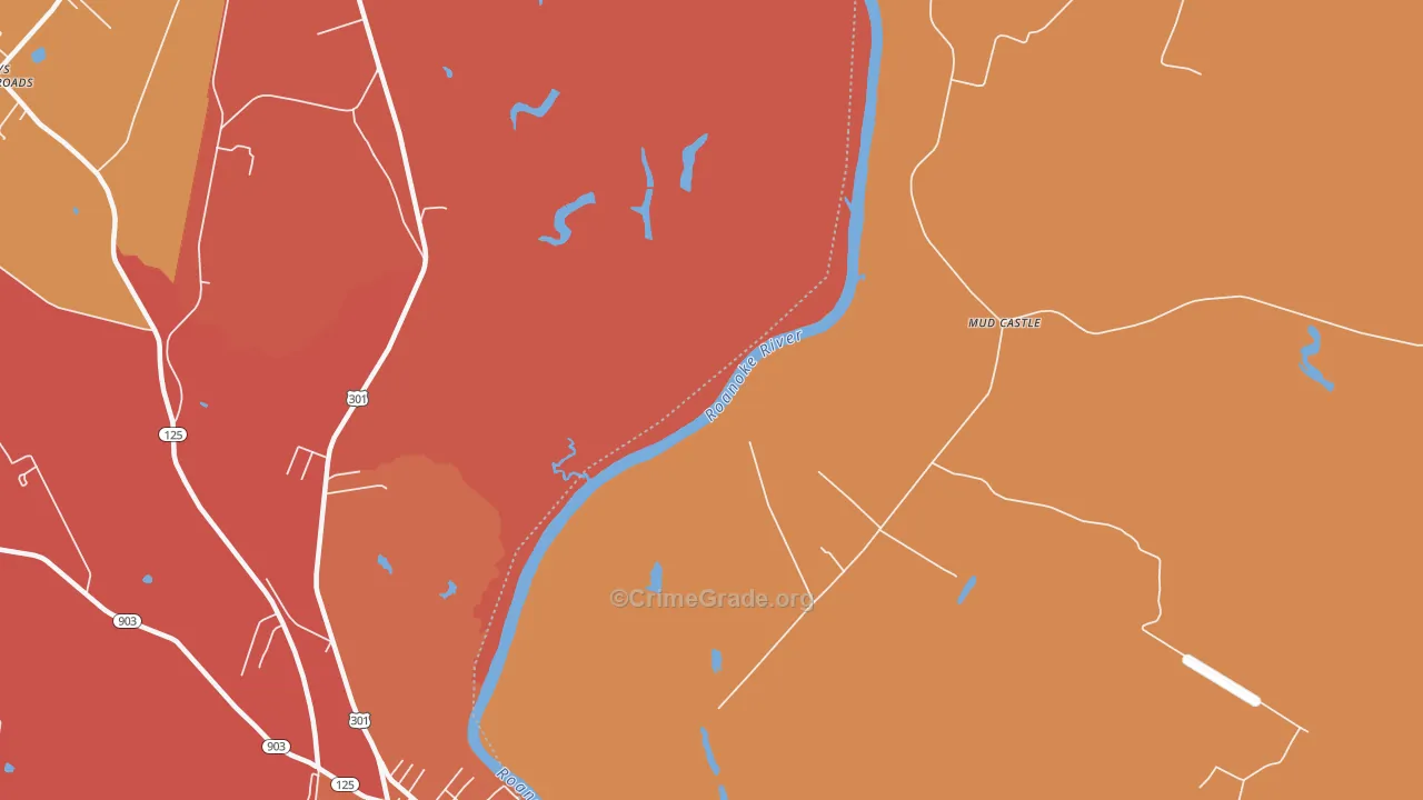 Mud Castle, NC Map of Vandalism Rates