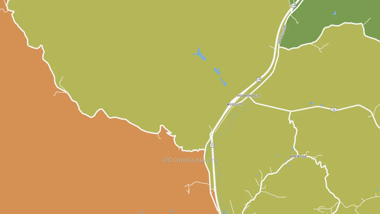 Muddlety, WV Map of Vandalism Rates