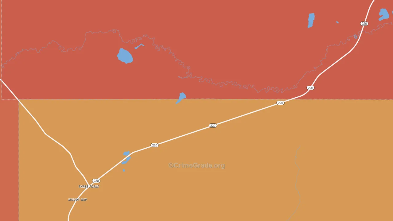 Muddy Gap, WY Map of Vandalism Rates
