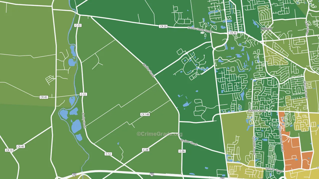 Mudsock, OH Map of Vandalism Rates