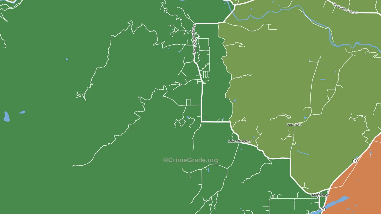 Mugginsville, CA Map of Vandalism Rates