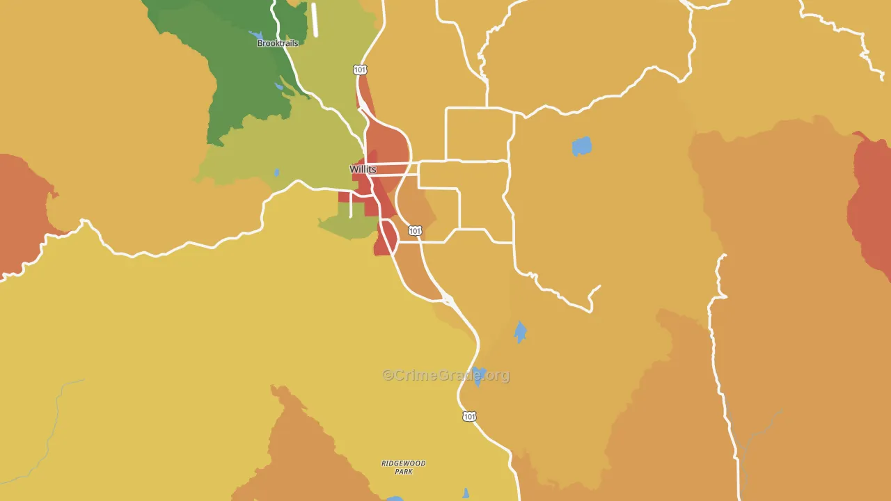 Muir, CA Map of Vandalism Rates