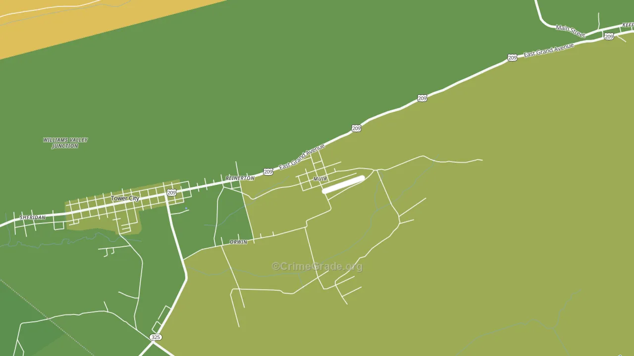 Muir, PA Map of Vandalism Rates
