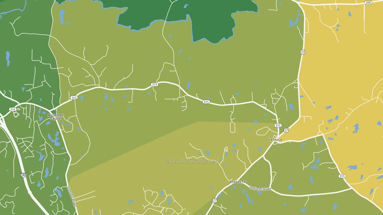 Mulberry Grove, GA Map of Vandalism Rates