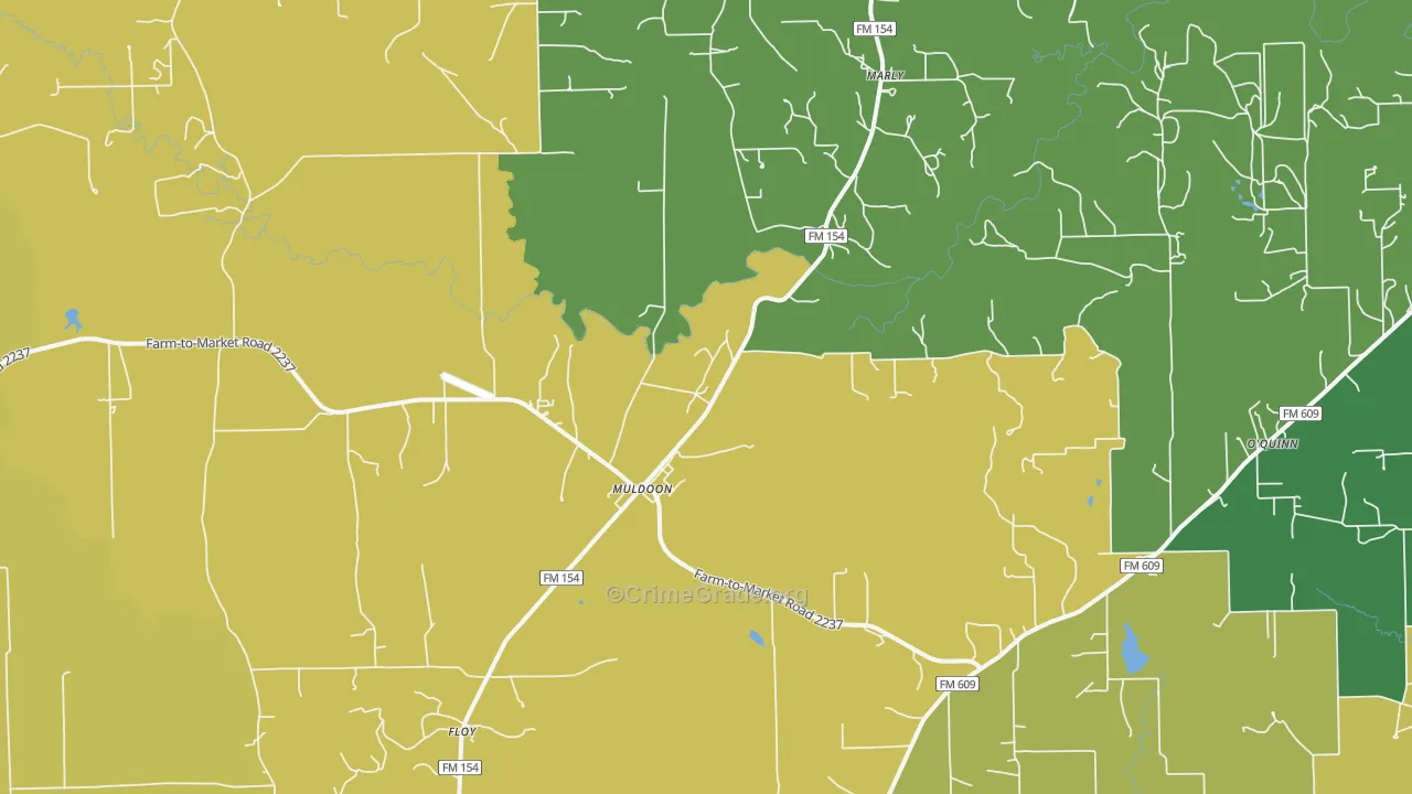 Muldoon, TX Map of Vandalism Rates