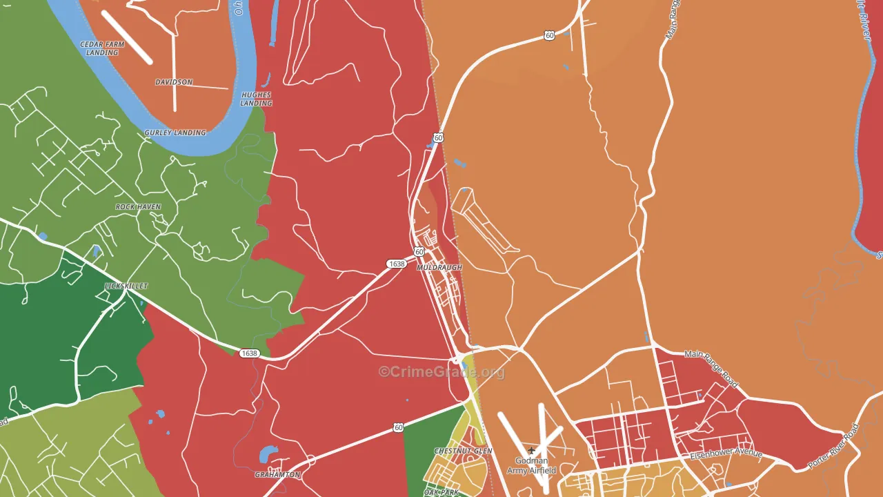 Muldraugh, KY Map of Vandalism Rates