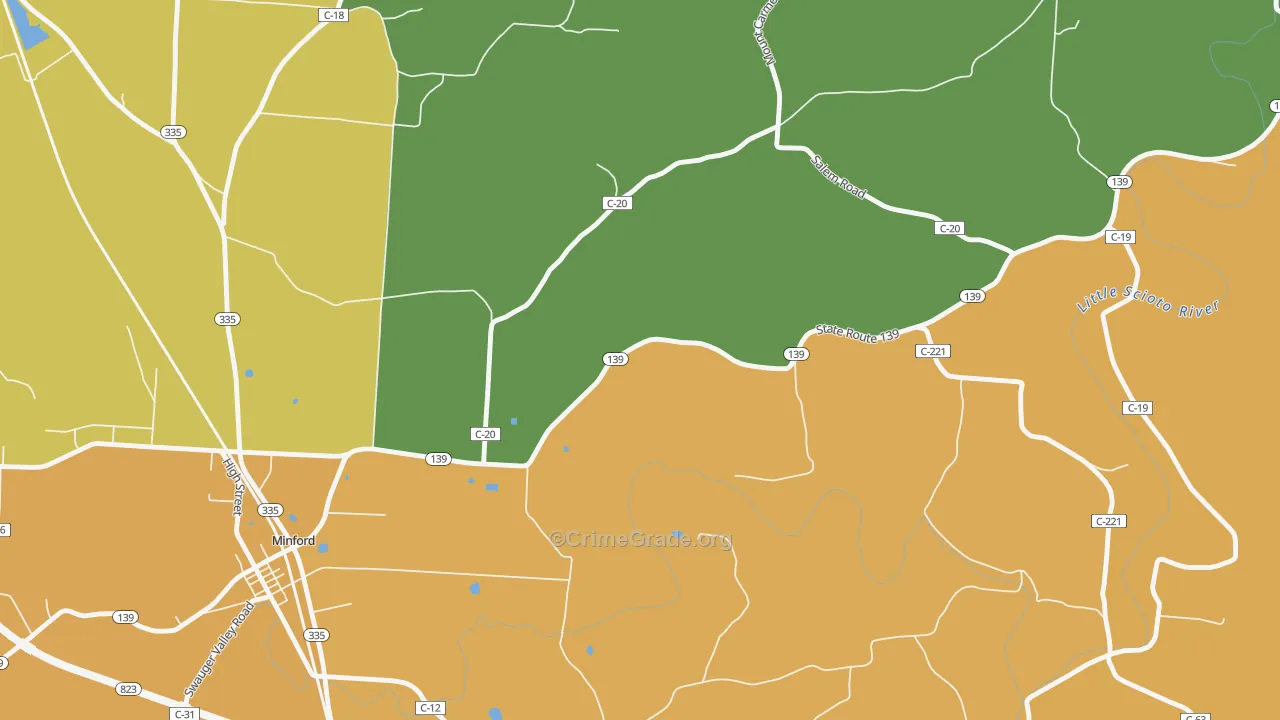 Mule Town, OH Map of Vandalism Rates