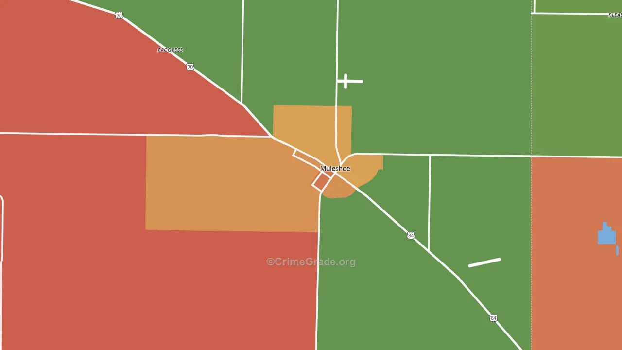 Muleshoe, TX Map of Vandalism Rates