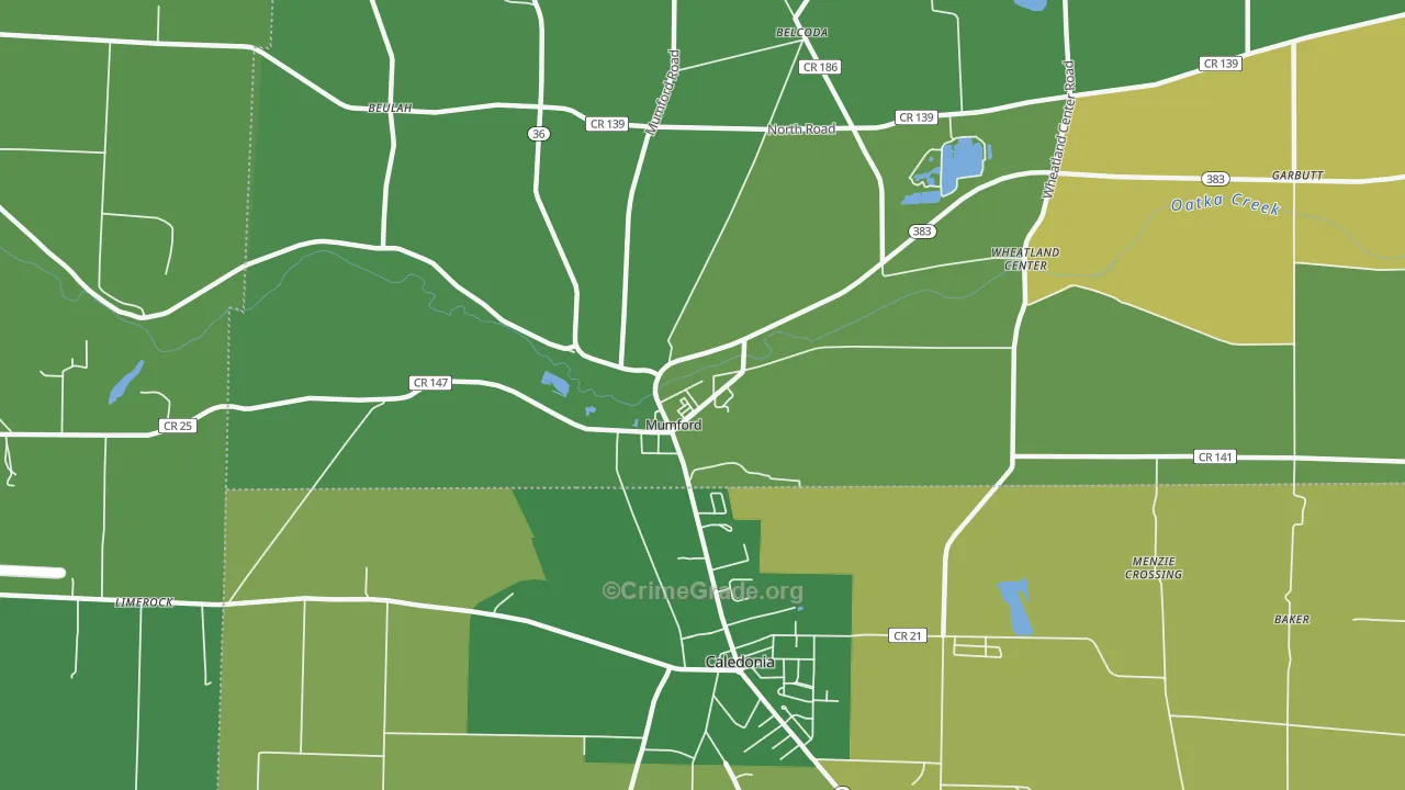Mumford, NY Map of Vandalism Rates