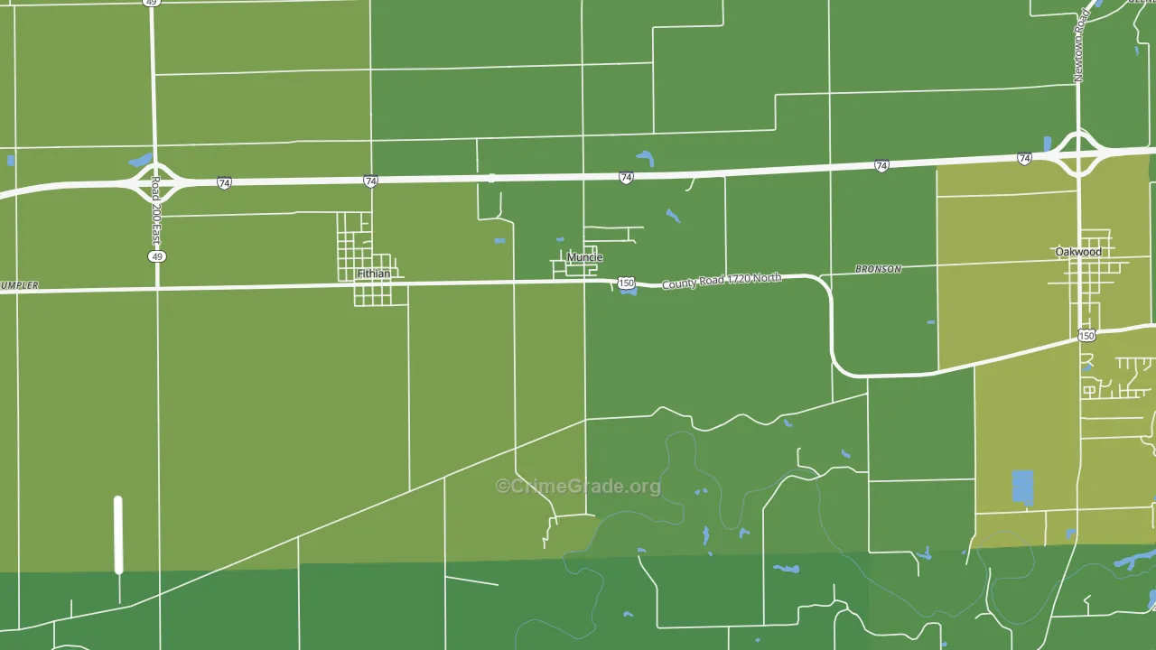 Muncie, IL Map of Vandalism Rates