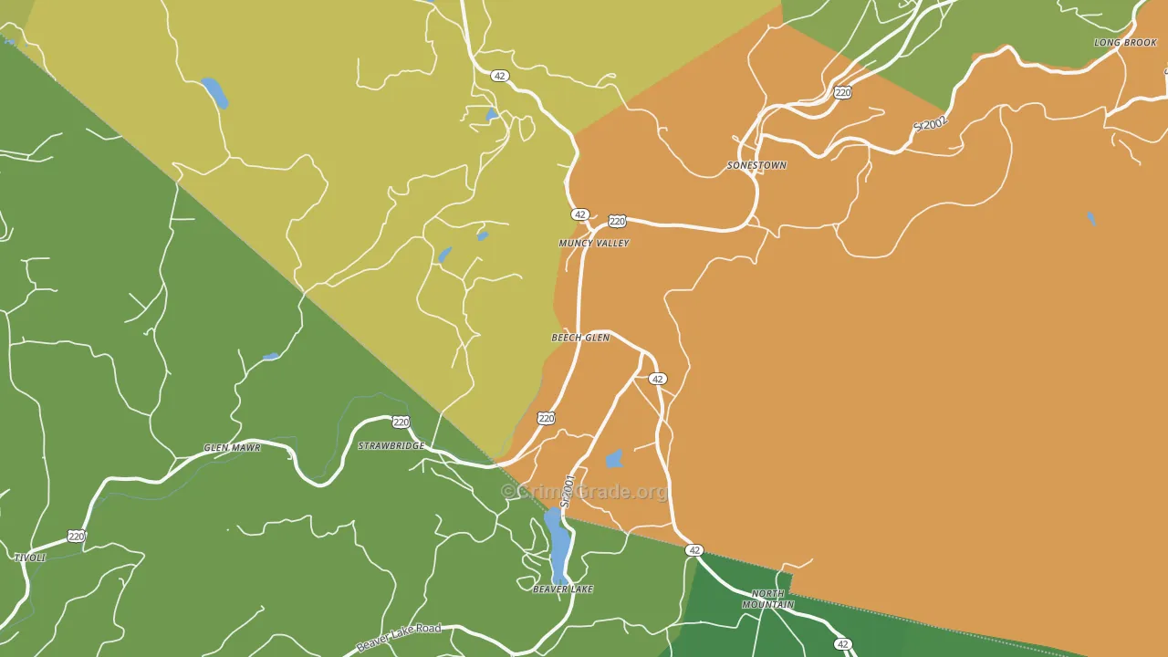 Muncy Valley, PA Map of Vandalism Rates