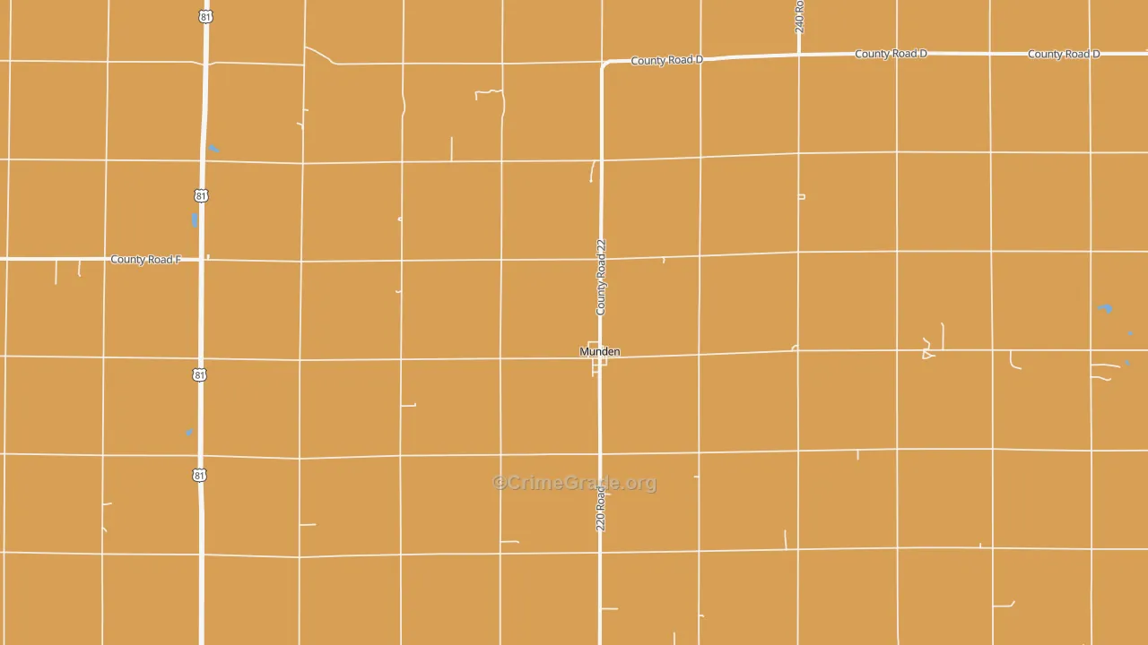 Munden, KS Map of Vandalism Rates
