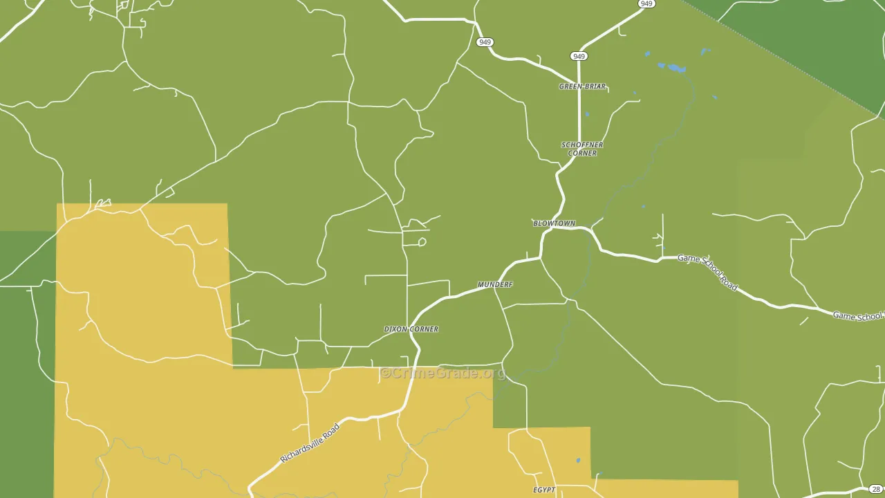 Munderf, PA Map of Vandalism Rates