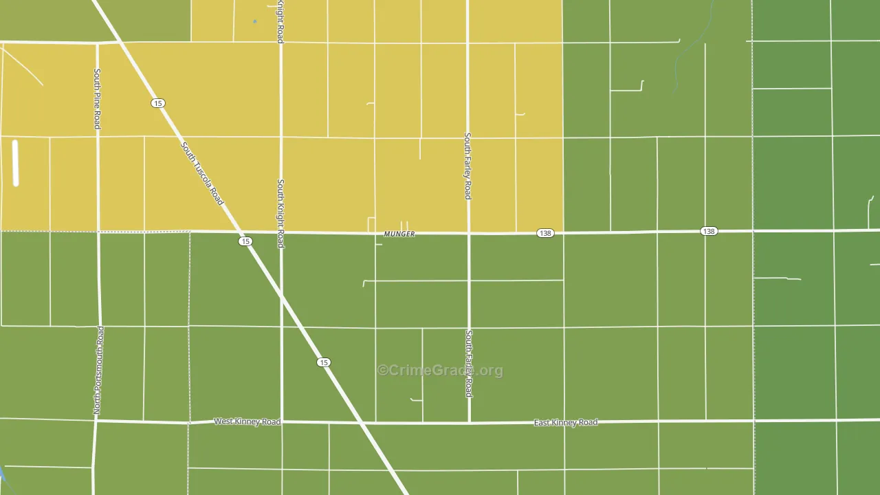Munger, MI Map of Vandalism Rates