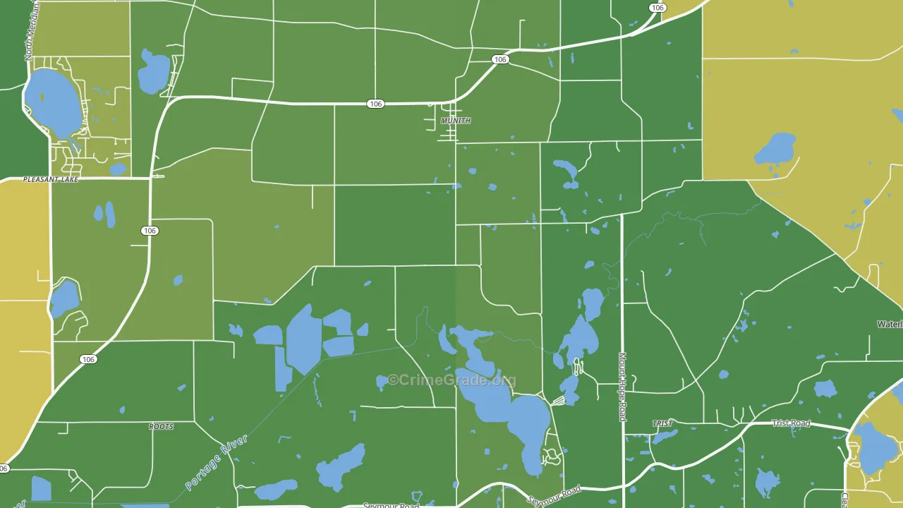 Munith, MI Map of Vandalism Rates
