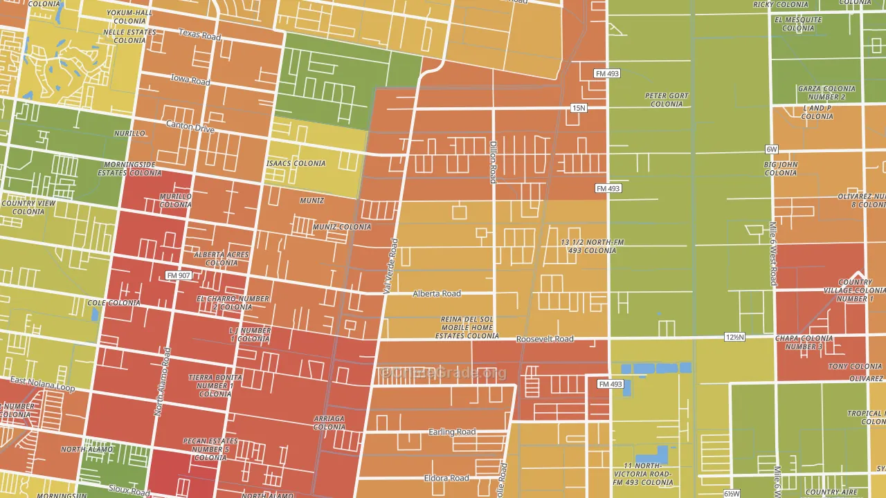 Muniz, TX Map of Vandalism Rates