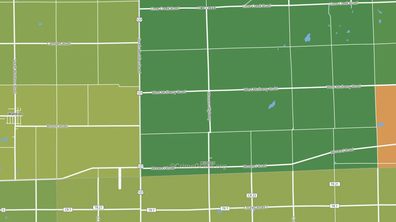 Munson, MI Map of Vandalism Rates