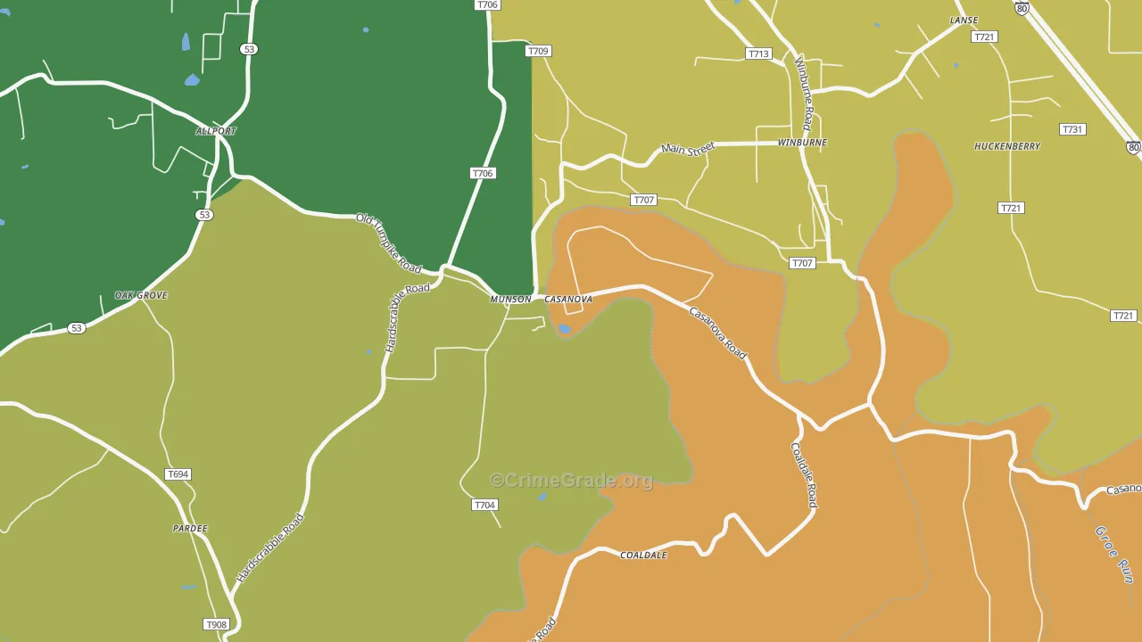 Munson, PA Map of Vandalism Rates
