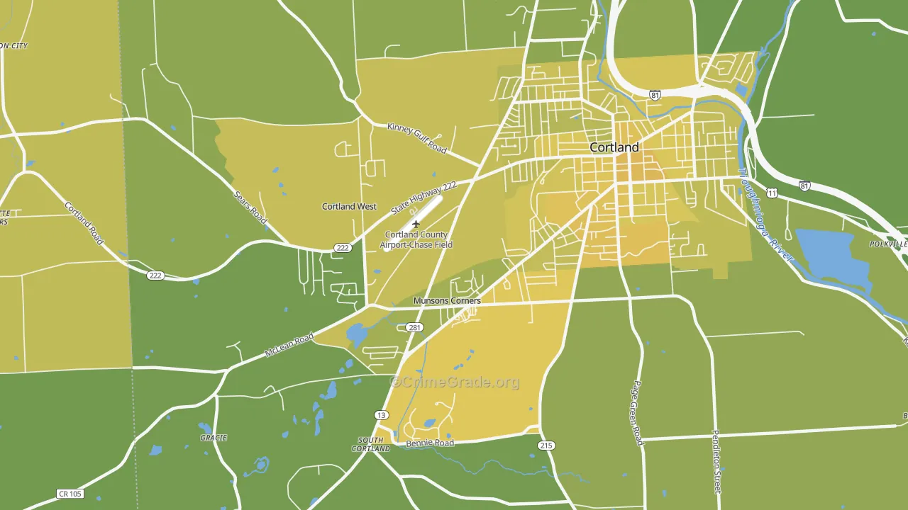 Munsons Corners, NY Map of Vandalism Rates